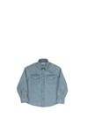 BRUNELLO CUCINELLI AGED LIGHT DENIM SHIRT WITH PRESS STUDS AND POCKETS,BE645C360C C4065