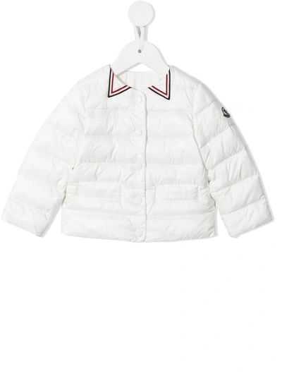 Moncler Babies' Logo-trim Padded Jacket In White