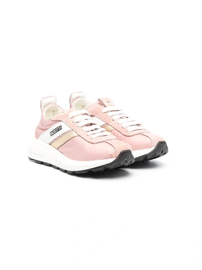 Cesare Paciotti Kids' Low-top Lace-up Trainers In Pink