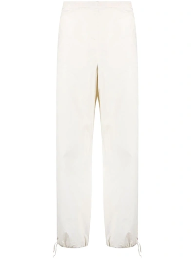 Pre-owned Prada 1990s High-waisted Track Pants In Neutrals