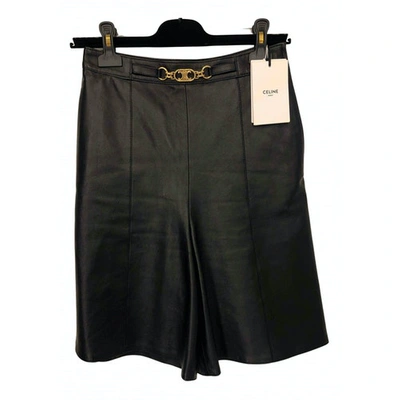 Pre-owned Celine Black Leather Shorts