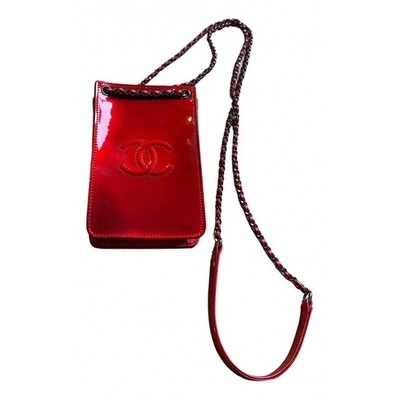 Pre-owned Chanel Patent Leather Crossbody Bag In Red
