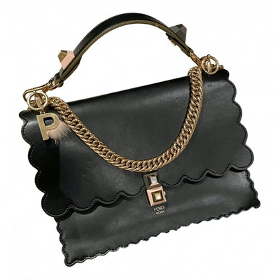 Pre-owned Fendi Kan I Black Leather Handbag