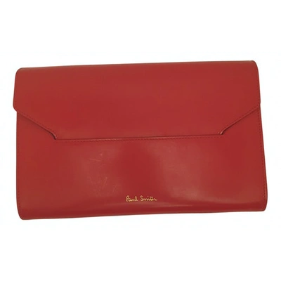 Pre-owned Paul Smith Leather Clutch Bag In Red