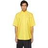 Balenciaga Yellow Logo Normal Fit Short Sleeve Shirt