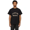 Fear Of God Baseball Cotton Jersey T-shirt In Black,beige