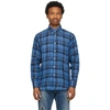 NAKED AND FAMOUS BLUE CHECK DOUBLE-FACED SHIRT