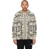 AMIRI AMIRI BEIGE FLEECE BANDANA PRINT JACKET