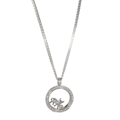 Pre-owned Chopard 18k White Gold Happy Zodiac Taurus 1.4 Ctw Diamond Necklace