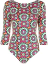 LA DOUBLEJ KALEIDOSCOPE-PRINT BODYSUIT