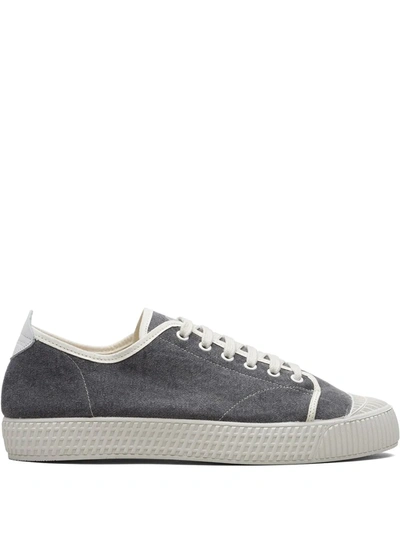 Car Shoe Gray Fabric Sneakers And Rubber Tip In Black