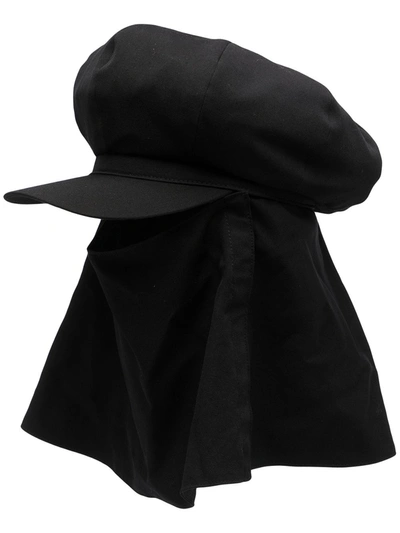 Yohji Yamamoto Wool Beret Hat In Black