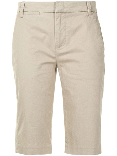 Vince Coin Pocket Stretch Cotton Bermuda Shorts In Latte