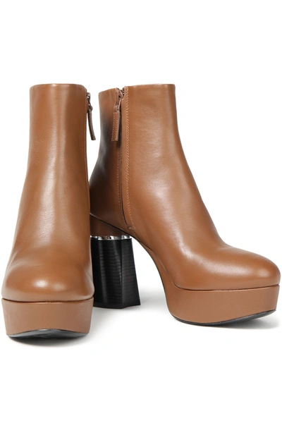 3.1 Phillip Lim / フィリップ リム Ziggy Leather Platform Ankle Boots In Light Brown