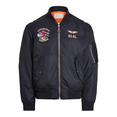 Ralph Lauren Twill Bomber Jacket In Aviator Navy