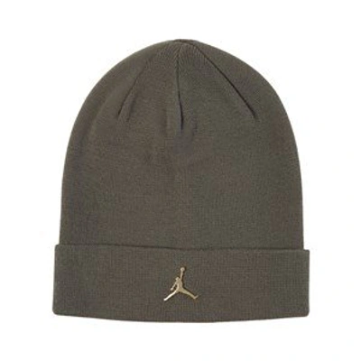 Air Jordan Kids'  Khaki Logo Beanie In Green