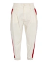 Maison Margiela White Side Stripe Gabardine Trousers In White