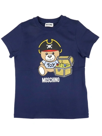 Moschino Kids' Pirate Teddy Bear T-shirt In Blue