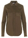 SAINT LAURENT DENIM SHIRT IN ARMY GREEN