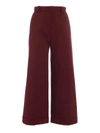 SEE BY CHLOÉ WIDE LEG PANTS IN BURGUNDY COLOR