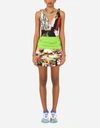 Dolce & Gabbana Short Patchwork Charmeuse And Georgette Dress