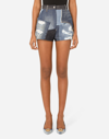 Dolce & Gabbana Distressed Patchwork Denim Shorts In Blue