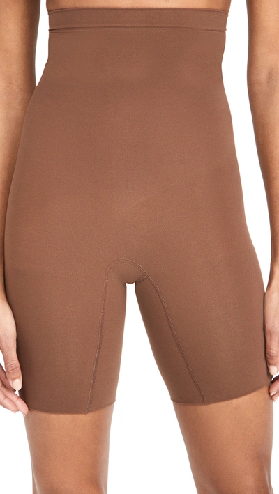 Spanx Power Series Medium Control Higher Power Short In Chestnut Brown