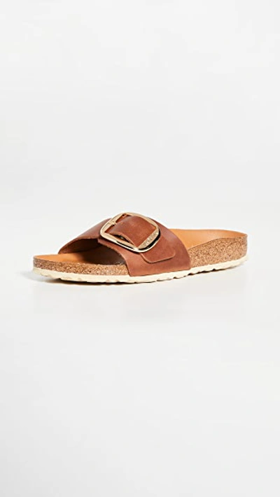 Birkenstock Madrid Big Buckle Sandals In Cognac