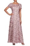 ALEX EVENINGS EMBELLISHED LACE GOWN,884002859367