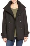 Thread & Supply Double Breasted Peacoat In Black