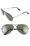 Ray Ban Standard Original 58mm Aviator Sunglasses In Black