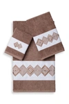 Linum Home Noah 3-pc. Embellished Towel Set Bedding In Latte