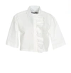 MSGM MSGM RUFFLED CROPPED SHORT SLEEVE SHIRT