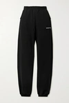 SPORTY AND RICH EMBROIDERED COTTON-JERSEY TRACK PANTS