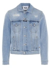 MSGM MSGM LOGO PRINTED DISTRESSED DENIM JACKET