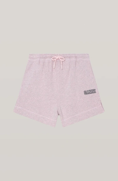 Ganni Logo-embroidered Drawstring Track Shorts In Sweet Lilac