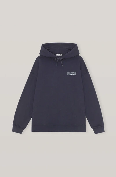 Ganni Oversized Hooded Sweatshirt Sky Captain Size S/m In Sky Captain