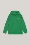 GANNI SOFTWARE ISOLI OVERSIZED HOODIE KELLY GREEN SIZE XXS/XS,5714667173612