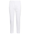 Max Mara Derrik Cropped Fringe-trimmed Crepe Slim-leg Pants In White
