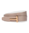 Tom Ford Crocodile-embossed Shiny Leather Belt In Brown
