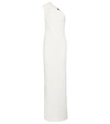Tom Ford Viscose Jersey One-shoulder Ruched-sleeve Maxi Dress In White