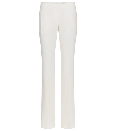 Alexander Mcqueen High-rise Crêpe Slim Pants In White