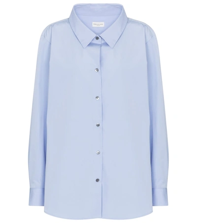 Dries Van Noten Loose Cotton-poplin Shirt In Blue