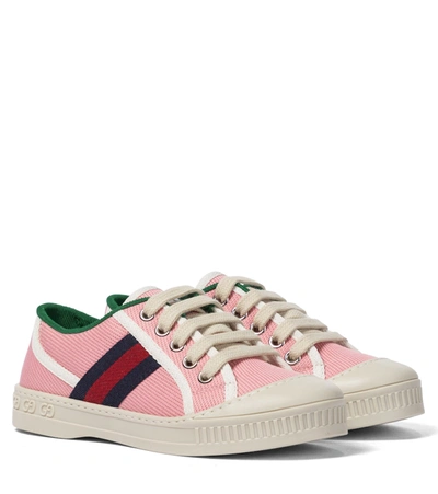 Gucci Kids' Tennis 1977 Canvas Sneakers In Pink