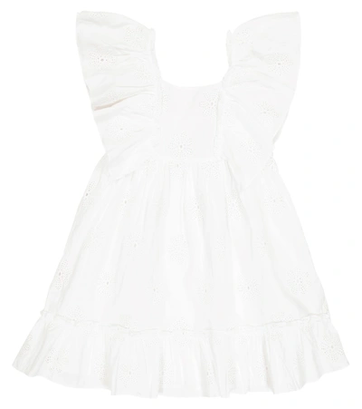 Tartine Et Chocolat Kids' Eyelet Cotton Dress In White