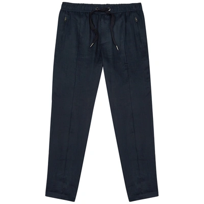 Dolce & Gabbana Navy Slim-leg Linen Trousers
