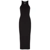 Off-white Logo Stretch-cotton Midi Dress In Black