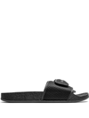 Adidas Originals By Pharrell Williams Adidas Originals Chancletas Hu Man Sandals Black Size 7 Textile Fibers In Black