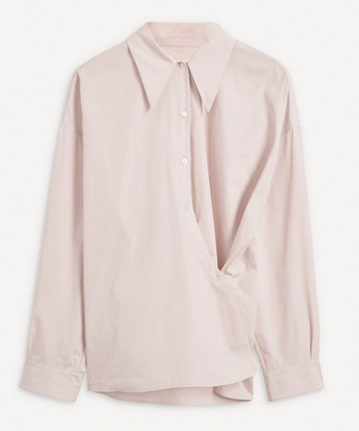 Lemaire Twisted Asymmetric Shirt In Pink