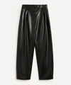 A.W.A.K.E. FAUX-LEATHER FRONT PLEAT TROUSERS,000722856